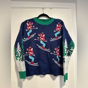 33 Degrees Sz: XS Alpine Down Hill Ski Winter Trees Snow Holiday Pompom Sweater.